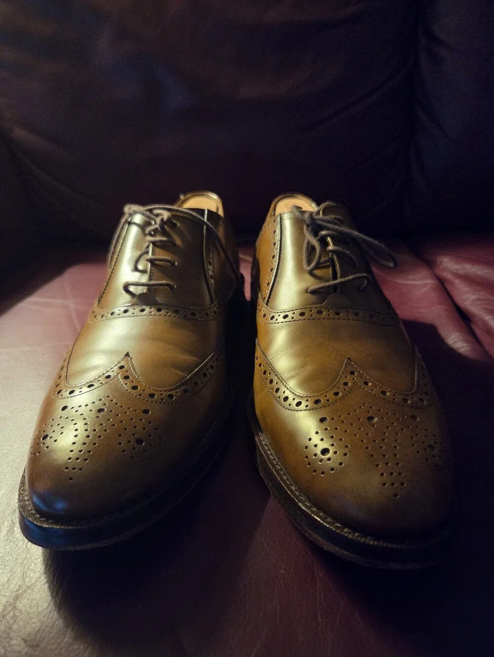 Cole Haan Madison Bal Wing II Mens 10 Size British Tan Color Lightly Used Shoes